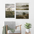 Field Landscape 3 Pieces Split Print Wall Art, Vintage Country Landscape Painting, Nature Abstract Art Mural