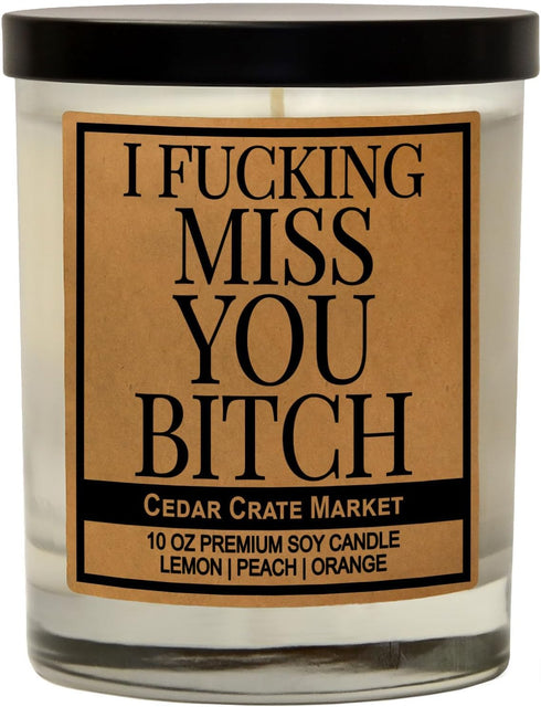 Cedar Crate Market I Miss You Gifts - Long Distance Friendship Gifts, Best Friend Candle, Unique Birthday Present