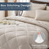 Set 7-Piece Set HEVUMYI Beige Tan Full Comforter - All Season Bed in a Bag Full, Ultra Soft Bedding with Comforter