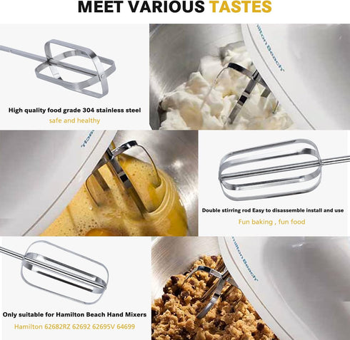 Hand Mixer Attachments, Compatible Beaters for Hamilton Beach 62682RZ, 62692, 62695V, 64699 Mixers