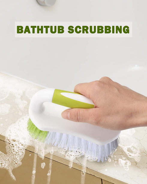 Heavy Duty Scrub Brush, 3 Pcs Comfortable Grip Cleaning Brushes for Shower, Bathroom, Sink, and Kitchen