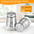 Accmor Salt and Pepper Shakers Set, 5oz Stainless Steel Seasoning Containers with Glass Bottom for Home Cooking