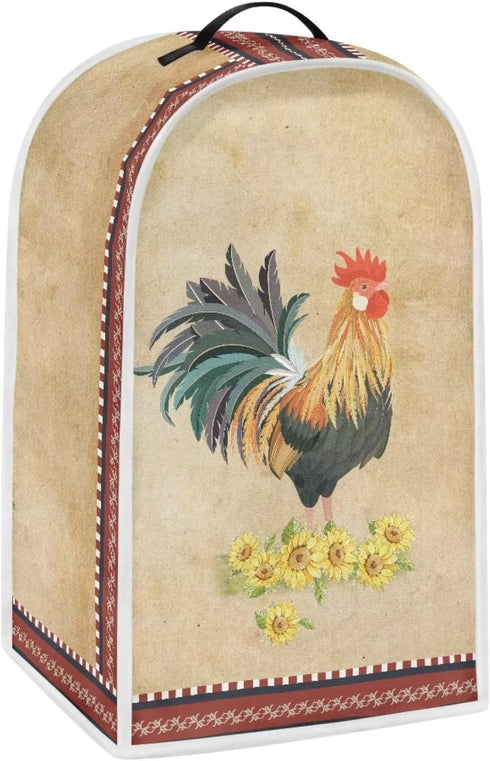 Rooster Blender Dust Cover, Stand Mixer or Coffee Maker Appliance Cover, Anti Fingerprint Polyester Dust Proof Stain Resistant Blender Cover for Home Kitchen