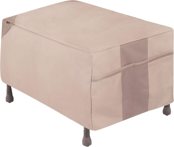 Modern Leisure Monterey Patio Ottoman/Side Table Cover - Water-Resistant Fabric - Heavy-Duty
