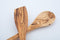 Handcrafted Olive Wood Cooking Spoon & Spatula Set of 2 Pieces - 10 Inch Practical Wooden Utensils