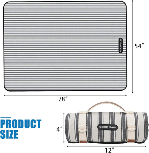G GOOD GAIN Waterproof Picnic Blanket Portable with Carry Strap for Beach Mat or Family Outdoor Camping Party (Berry
