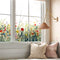 Autumn Floral Window Decals, Transparent Stained Window Sticker, Non Adhesive Double-Sided Glass Door Covering