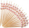 PuTwo Toothpicks for Cocktail Appetizers, Fruits, Dessert, 100 Count, Pink Pearls