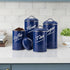 Hillbond Canister Sets, Navy Blue Food Storage Containers, Carbon Steel with Powder Coated Decorative Jars Set