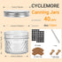40 Pack 4oz CycleMore Clear Mason Jars With One Piece Silver Lids, Mini Glass Canisters, Spice Bottles, Canning Jars