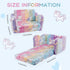 2-in-1 Kids Couch Sofa Toddler Couch Unicorn Glow in the Dark Foldable Kids Sofa Bed Flip Open Toddler Sofa Chair
