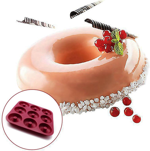 Large Non-Stick Donut Pan for Baking, 9 Cavity Silicone Bagel Mold, BPA Free, 11.2 x 11.1 Inches