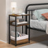 Spaces,3 LELELINKY End Table with Storage, Brown Nightstand for Small Tier Record Player Stand with Vinyl Storage