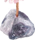 Jovivi Natural Rose Quartz Crystal Tree, Bonsai Money Tree with Raw Healing Crystals Fluorite Base for Home Office Decor