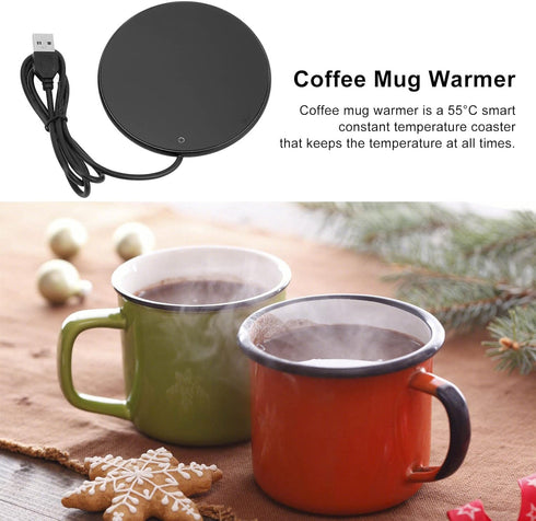 Smart Coffee Mug Warmer, USB Powered Beverage Cup Warmer with 3 Levels Temperature Setting for Home Office