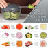 Ourokhome Portable Manual Food Processor Vegetable Chopper, Hand Pull String Garlic Mincer Onion Cutter for Veggies,