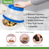 Tovolo Microwave Splatter Cover for Food, Small (Blue) - Collapsible & Vented Silicone Lid with Handle