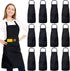 XEMGUE 12 Pack Bib Apron, Unisex Restaurant Kitchen Aprons for Women with 2