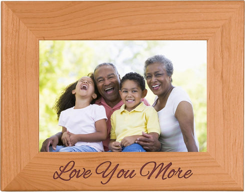 CustomGiftsNow Love You More Engraved Wood Picture Frame, Holds 4x6 Inch Photo