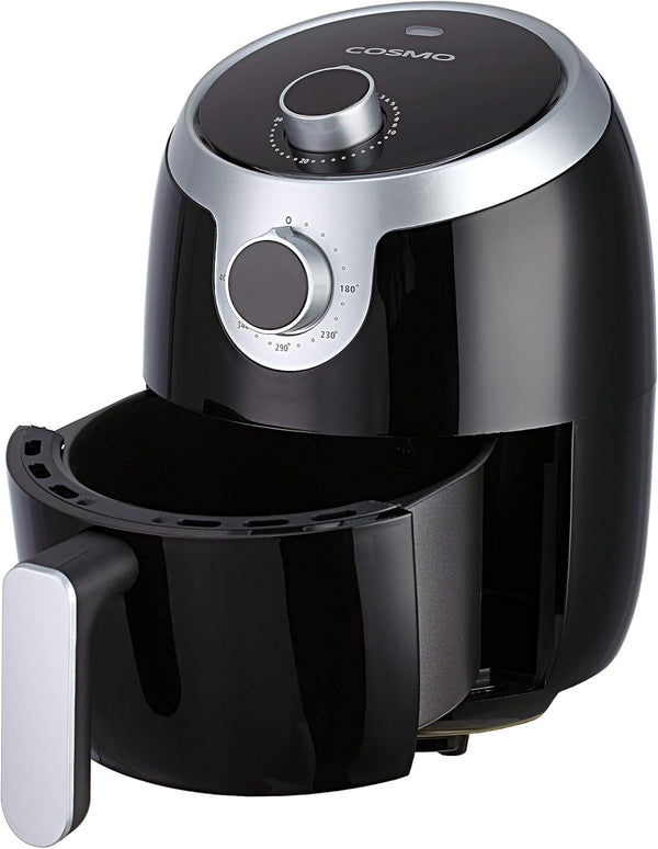 COSMO COS-23AFAKB 2.3 Quart Electric Air Fryer with Temperature Control, Timer, Auto Shut-Off, Non-Stick Tray