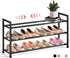 3-Tier Closet, 18-33 Bumusty Expandable Shoe Rack for Adjustable Shoe Rack for Small Space, Small Shoe Organizer