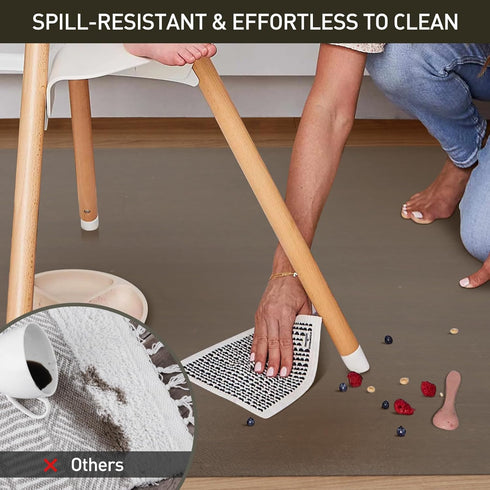 4'6' Area Floor Mat for Home, Translucent Black No Slip Waterproof Vinyl Area Rug for Hard Floor, Spill Resistant Floor