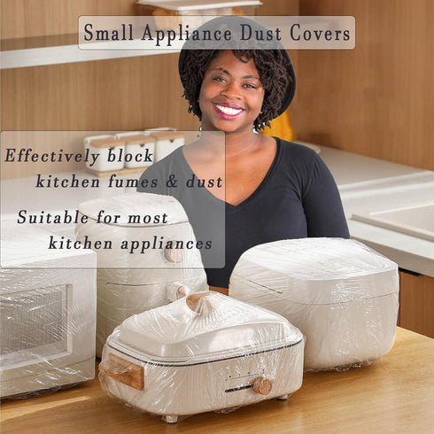 30 PCS Kitchen Small Appliance Dust Covers,Disposable Thickened Plastic Dust Cover for Air Fryer,Blender,Coffee Maker,Pressure Cooker & Slow Cooker