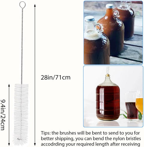 DOMUEN 2 Pack 28inch 5 3 5 6 6.5 Carboy Brush Carboy Cleaning Brush Carboy Bottle Brush Carboy Brushes for Cleaning