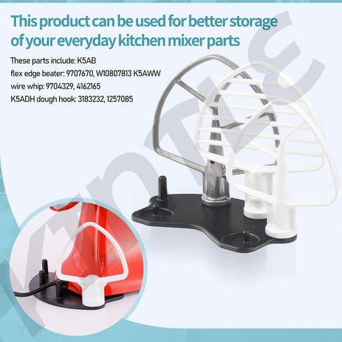 Stand Mixer Attachment Holders/Base Accessories Cradle for Kitchenaid Mixer Organizer - 4.5QT/5QT/6QT, Durable Plastic