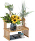 GURECOD 14.6"/18.5" 2 (14.6" Tiers Bamboo Plant Stand Shelf,Desk Flower Pot Holder,Adjustable Desktop Shelf Display