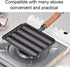 Cast Iron Sausage Grill Pan, Non Stick Baking Tray with Anti Scald Wooden Handle, Hot Dog Grill Pan-A