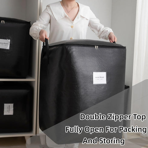 91L Heavy Duty Storage Bags for Clothes, Extra Large Moving Bags with Reinforced Handle for Organizing Bedding, Toys