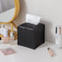 PU Leather Tissue Box Cover, Square Facial Tissue Holder for Bathroom, Vanity Countertop, and Car, Black