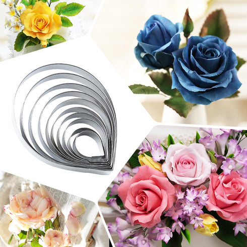 10 pcs Austin Rose Cutter Set, Fondant Decor Kit for Cake Decorating