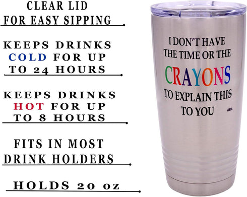 Rogue River Tactical Funny Travel Mug, 20 Ounce with Lid, I Don't Have the Time Mug, Work Gift for Boss or Manager