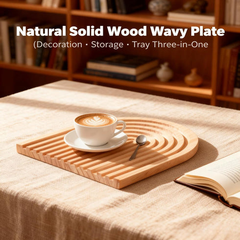 Nawwoo 2 Counter Pcs Natural Wood Arch Decor, Boho Shelf & Serving Board for Fireplace Mantel, Kitchen - Light Pine