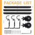 Curtain Rods for Windows 48 to 84, 1 Inch Black Heavy Duty Drapery Rod Set with Adjustable Ball Finials