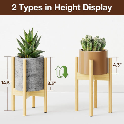 8-12 Inch 14.5 Inch 1 Pack MUDEELA Plant Stand for Indoor Plants: Adjustable Width Fits Pots - Mid Century Modern