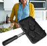 Taiyaki Pan, Non-Stick Double Sided Frypan with 4 Grids, Black Anti-Scalding Handle, Fish Shape Aluminium Waffle Maker