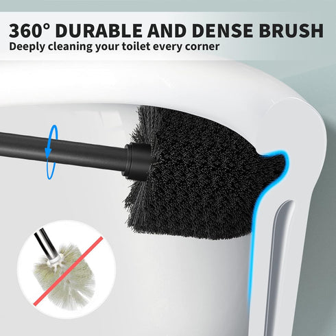Set 1 Set) UPTRONIC Toilet Brush, Toilet Bowl Brush with Extra Long Handle Durable Bristles Toilet Scrubber and Covered
