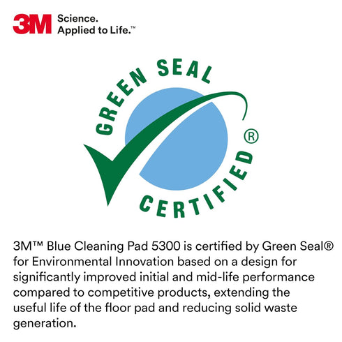 3M 5300 10" (Pack 5) Series Blue Cleaner Pad