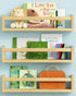 Harwaya Floating Nursery Book Shelves for Wall, Natural Wood Wall Bookshelf for