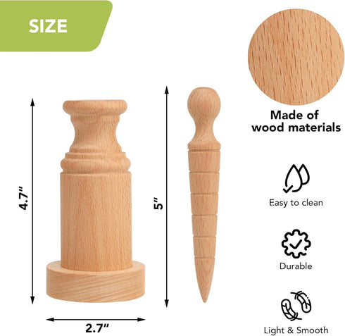 Wooden DIY Newspaper Plant Pot Maker Set, Plant Seed Dibber for Grow Your Own Seedlings Gardening Tool