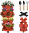 Vertical Strawberry Planter 5 Tier Stackable Tower Herb Planters Stacking Outdoor Garden