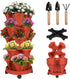 Vertical Strawberry Planter 5 Tier Stackable Tower Herb Planters Stacking Outdoor Garden