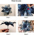 GL-Turelifes 12 Pieces 6.3’’ Glitter Christmas Flowers - Lake Blue Poinsettia Artificial Flower for Wreath and Tree