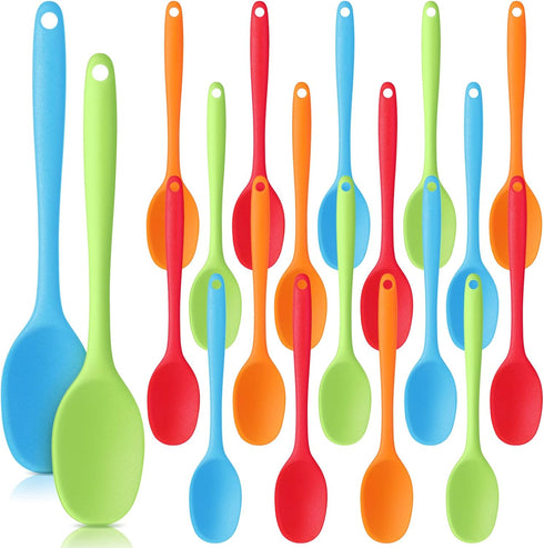 Rtteri 20 Pieces Mixing Spoons, Silicone Nonstick Cooking Spoons, High Heat Resistant for Baking and Stirring