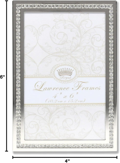 Lawrence Frames Royal Designs 4x6 Dazzle Silver Glitter Picture Frame