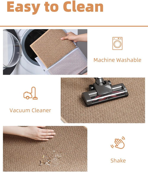 Non-Slip Bath Mats with Rubber Backing, Absorbent Thin Bathroom Rugs, Quick Dry Machine Washable for Floor