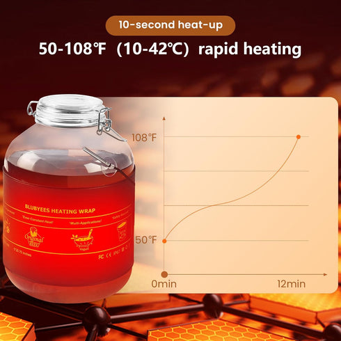 BLUBYEES Digital Kombucha Heating Wrap with Precise Temperature Control and Timer Function - Kombucha Starter Kit, the